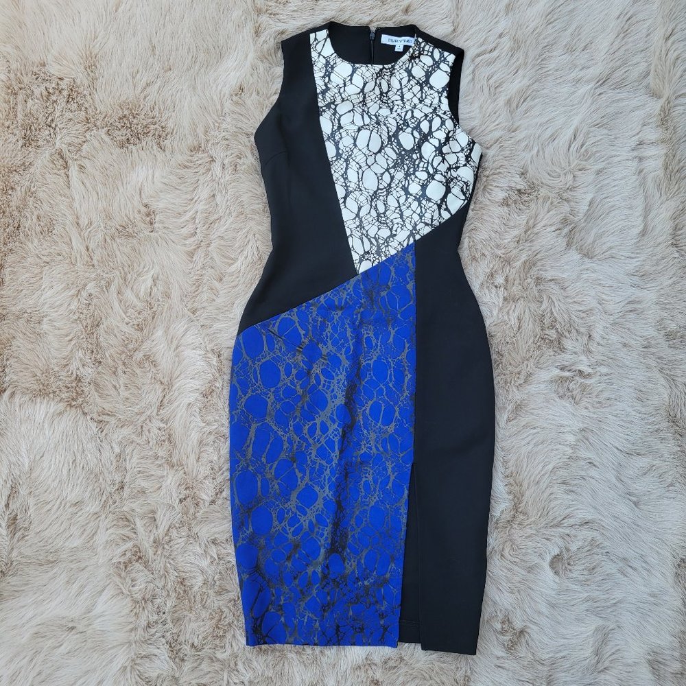 Elizabeth & James Maris Foiled High Slit Bodycon Dress